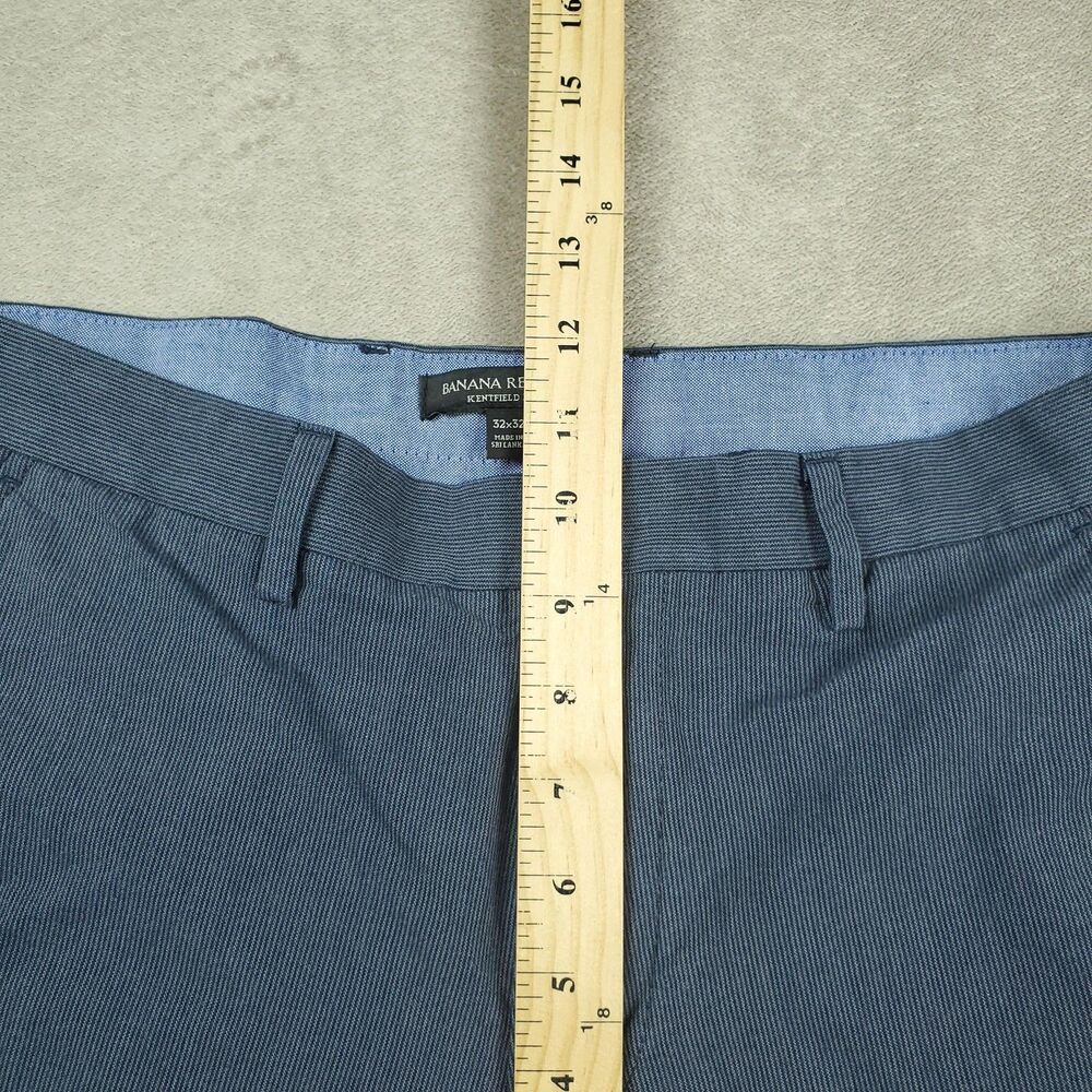 Banana Republic Kentfield Pants Mens 32x32 Blue Gray 100% Cotton Chino - Picture 9 of 13